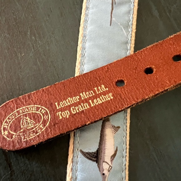 Leather Man Ltd. Top Grain Leather Men’s Belt Swordfish 36 - Picture 3 of 5